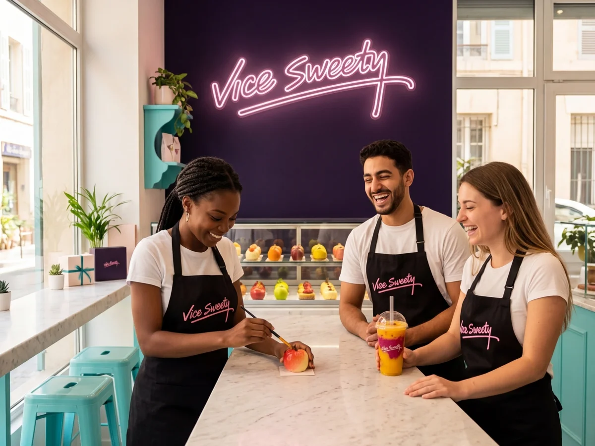 L'équipe Vice Sweety dans la boutique à Marseille